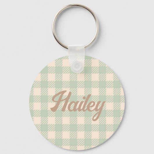 karierte Hochzeit mit lichtdurchlässigem Gingham Schlüsselanhänger (Vorderseite)