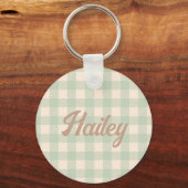 karierte Hochzeit mit lichtdurchlässigem Gingham Schlüsselanhänger (Vorderseite)