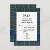 Karierte Hochzeit R.S.V.P RSVP Karte (Vorne/Hinten)