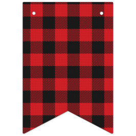 Karierte Hochzeit von Red Black Buffalo Wimpelkette