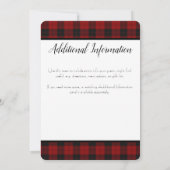 Karierte Hochzeitseinladung in Rot und Schwarz Einladung (Rückseite)