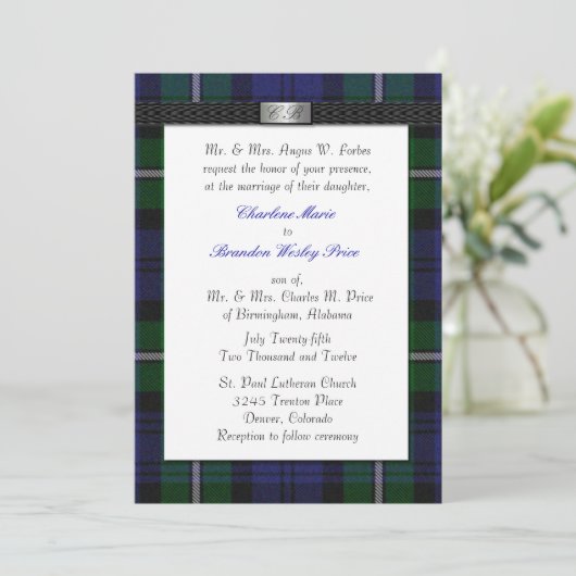 Karierte Hochzeitseinladung von Tartan Einladung (Stehend Vorderseite)