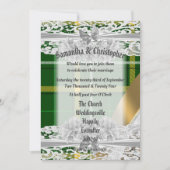 Karierte Hochzeitsfeier im grünen Tartan Foto Einladung (Vorderseite)