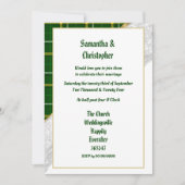 Karierte Hochzeitsfeier im grünen Tartan Foto Einladung (Vorderseite)