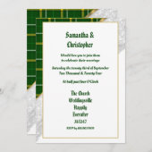 Karierte Hochzeitsfeier im grünen Tartan Foto Einladung (Vorne/Hinten)