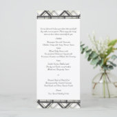 Karierte Hochzeitsmenüs in Schwarz und Weiß Menükarte (Stehend Vorderseite)