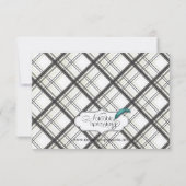 Karierte Hochzeitsstimmung in Schwarz-Weiß-Probe Einladung (Rückseite)