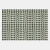 Karierte holzgrüne Sammlung und Tan Geschenkpapier Set (Vorderseite 2)