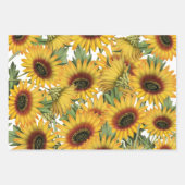 Karierte Holzsonnenblumen aus Weiß- und Schwarzbüf Geschenkpapier Set (Vorderseite)