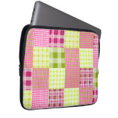 Karierte inspirierte Elektronik-Tasche Madras Laptopschutzhülle (Vorne Rechts)