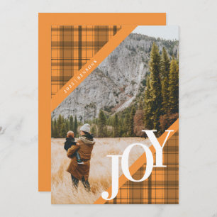 Karierte JOY Diagonal Orange Urlaubskarte Feiertagskarte