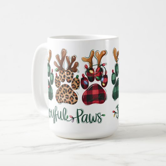 KARIERTE JOYFUL PAWS FERIENWOHNUNG KAFFEETASSE (Vorderseite Links)