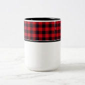 Karierte Kaffee-Tasse Zweifarbige Tasse (Mittel)