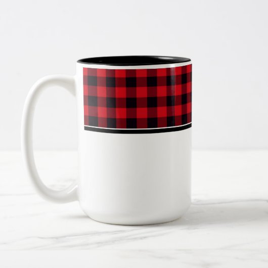 Karierte Kaffee-Tasse Zweifarbige Tasse (Links)