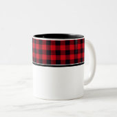 Karierte Kaffee-Tasse Zweifarbige Tasse (VorderseiteRechts)