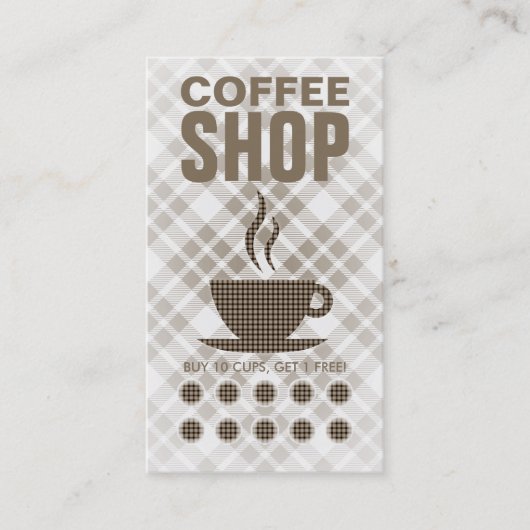 karierte Kaffeemaschine Treuekarte (Vorderseite)