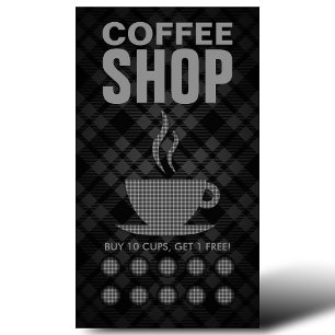karierte Kaffeemaschine Treuekarte