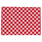 karierte karierte karierte, rote Farbe Große Geschenktüte (Rückseite)
