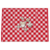 karierte karierte karierte, rote Farbe Große Geschenktüte (Vorderseite)