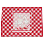 karierte karierte karierte, rote Farbe Große Geschenktüte (Vorderseite)