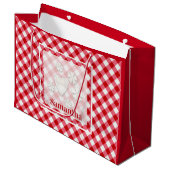 karierte karierte karierte, rote Farbe Große Geschenktüte (Vorderseite Schrägansicht)