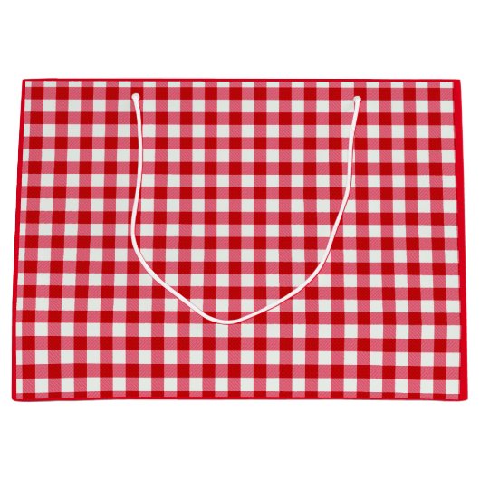 karierte karierte karierte, rote Farbe Große Geschenktüte (Vorderseite)
