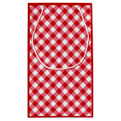 karierte karierte karierte, rote Farbe Kleine Geschenktüte (Rückseite)