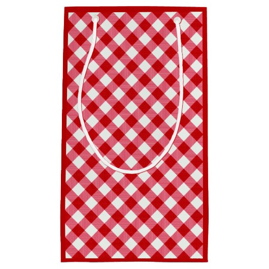 karierte karierte karierte, rote Farbe Kleine Geschenktüte (Vorderseite)