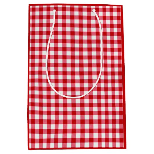 karierte karierte karierte, rote Farbe Mittlere Geschenktüte (Vorderseite)