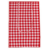 karierte karierte karierte, rote Farbe Mittlere Geschenktüte (Rückseite)