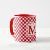 karierte karierte karierte, rote Farbe Tasse (Vorderseite Links)