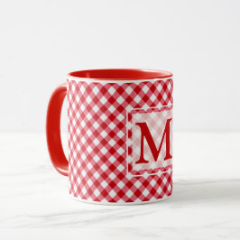 karierte karierte karierte, rote Farbe Tasse