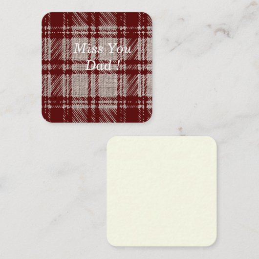 Karierte Karte braun (Vorne/Hinten)