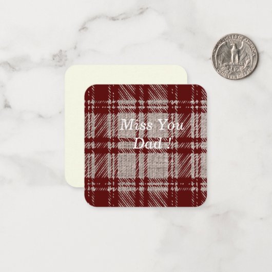 Karierte Karte braun (Vorderseite/Rückseite Beispiel)