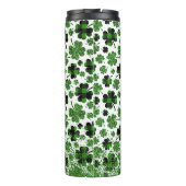 Karierte Kleeblätter Freude Thermosbecher (Rückseite)