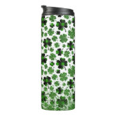 Karierte Kleeblätter Freude Thermosbecher (Nach rechts gedreht)