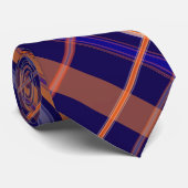 Karierte Krawatte Blau und Orange (Gerollt)