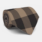 Karierte Krawatte der Schwarzen und Braun (Gerollt)