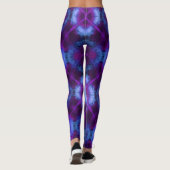 Karierte Krawatte in Magenta Lila und Blue Legging Leggings (Rückseite)