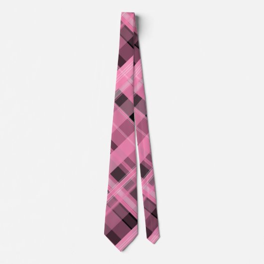 Karierte Krawatte in Rosa und Schwarz (Vorderseite)