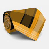 Karierte Krawatte Orange und Schwarz (Gerollt)