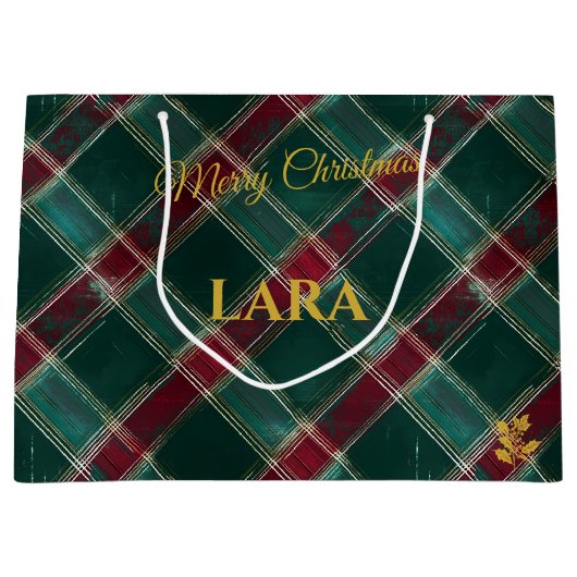 Karierte kreative, graue und weiße Kreuze Große Geschenktüte (Vorderseite)