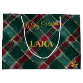 Karierte kreative, graue und weiße Kreuze Große Geschenktüte (Rückseite)