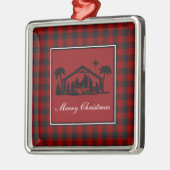 Karierte Krippe Ornament Aus Metall (Links)