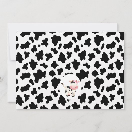 Karierte Kuh drucken Rosa Blumenmuster Foto Arch G Einladung (Rückseite)