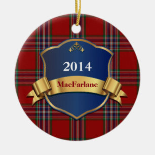 Karierte kundenspezifische Verzierung MacFarlane Keramikornament