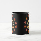 Karierte Kürbis und Herbstlaub Tasse (Zentrum)