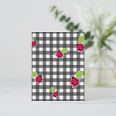 Karierte Ladybugs Postkarte (Stehend Vorderseite)