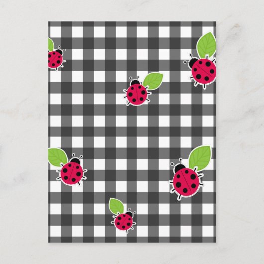 Karierte Ladybugs Postkarte (Vorderseite)