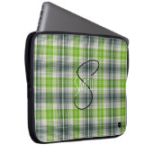 Karierte Laptop-Abdeckung mit grün und schwarz HAM Laptopschutzhülle (Vorne Rechts)